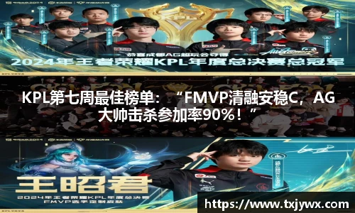 KPL第七周最佳榜单：“FMVP清融安稳C，AG大帅击杀参加率90%！”